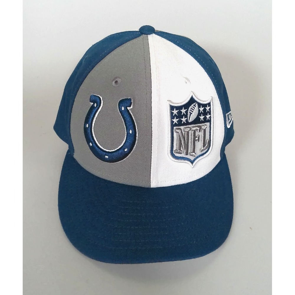 Indianapolis Colts Fitted Hat New Era 59FIFTY Size 7 3/8 NFL Split Logo Cap